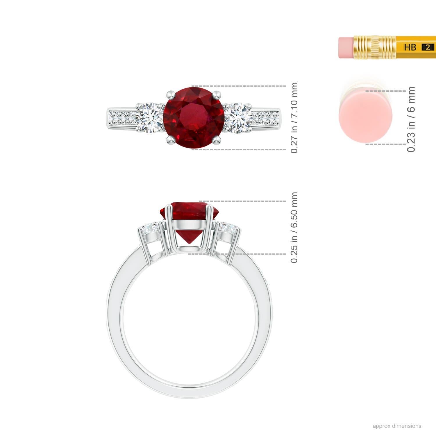 En vente :  Angara Gia Bague classique en or blanc avec rubis naturel et diamants certifiés 4