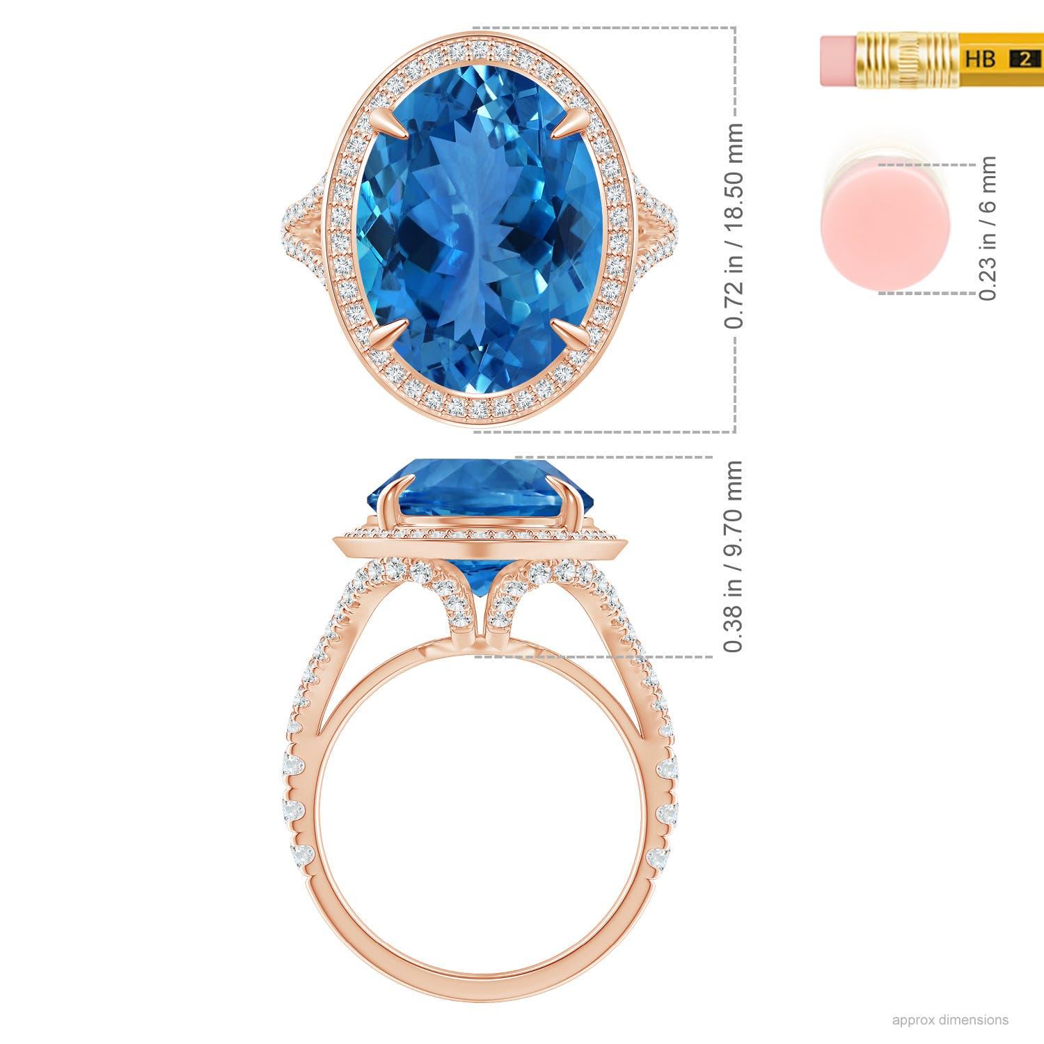 For Sale:  Angara Gia Certified Natural Claw-Set Oval Aquamarine Cocktail Ring in Rose Gold 4