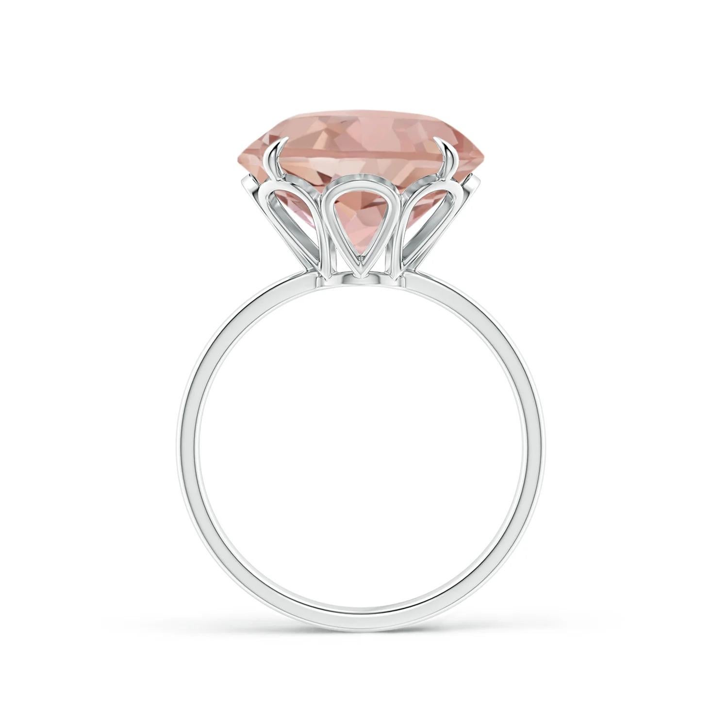 For Sale:  GIA Certified Natural Claw-Set Round Morganite Cocktail Ring in Platinum 2