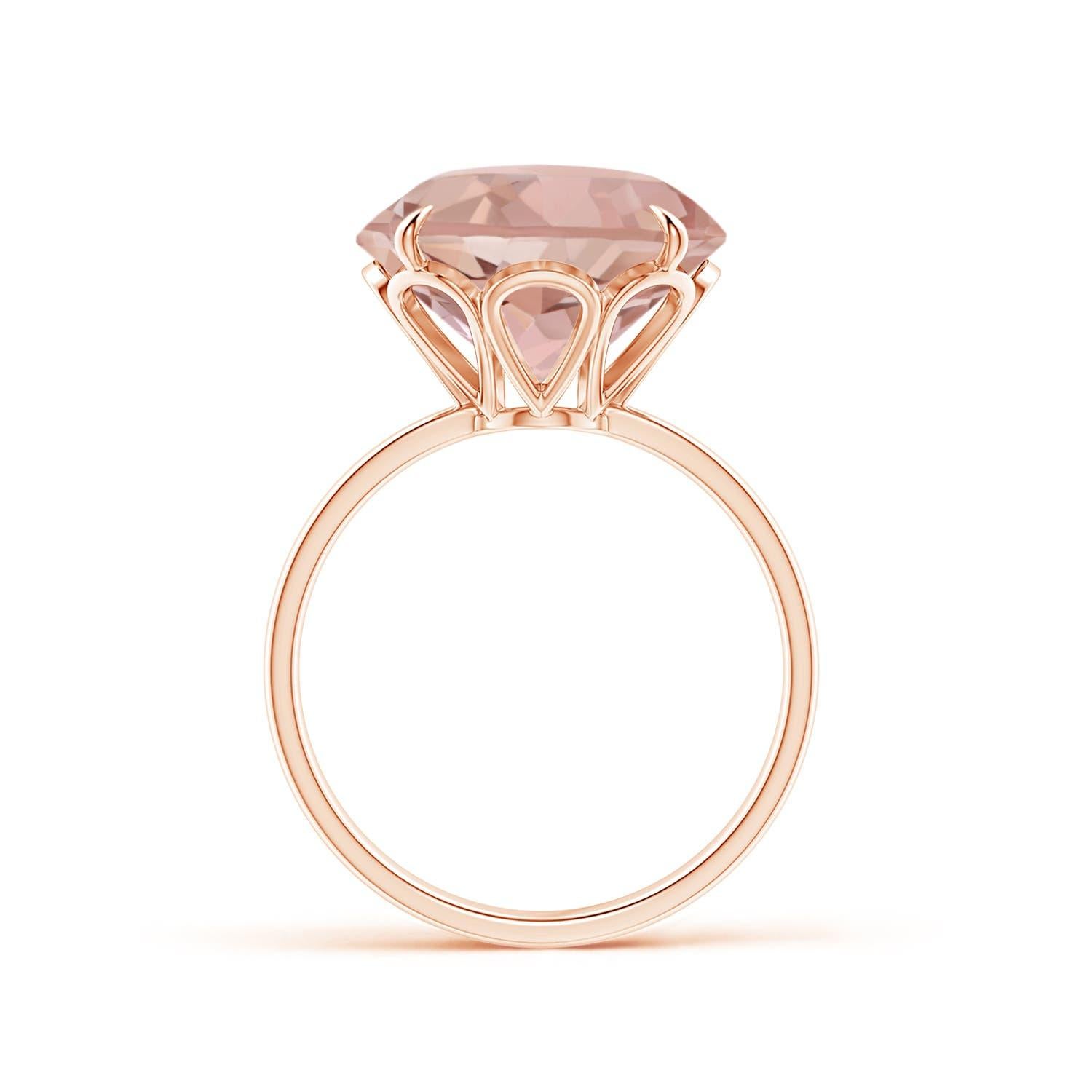 For Sale:  Angara GIA Certified Natural Claw-Set Round Morganite Cocktail Ring in Rose Gold 2