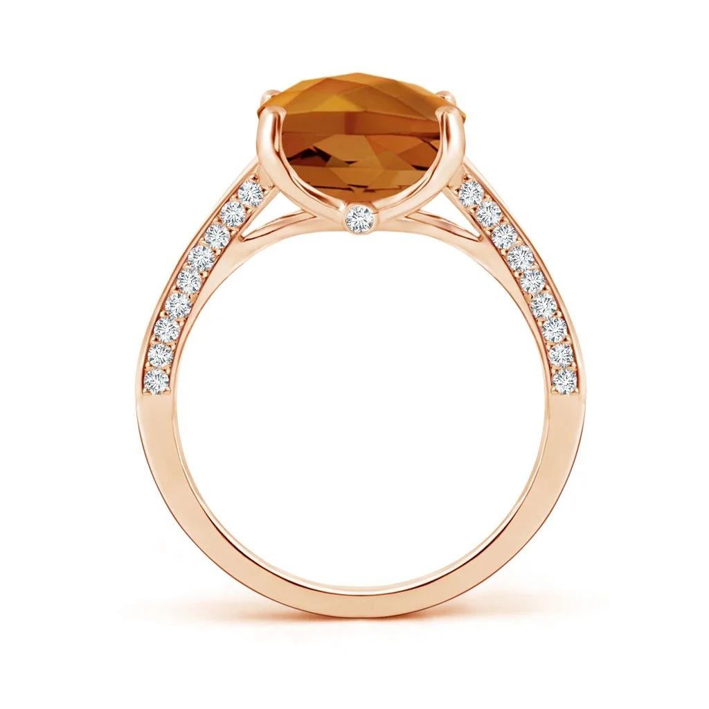 For Sale:  GIA Certified Natural Cushion Orange Zircon Cocktail Ring in Rose Gold 2