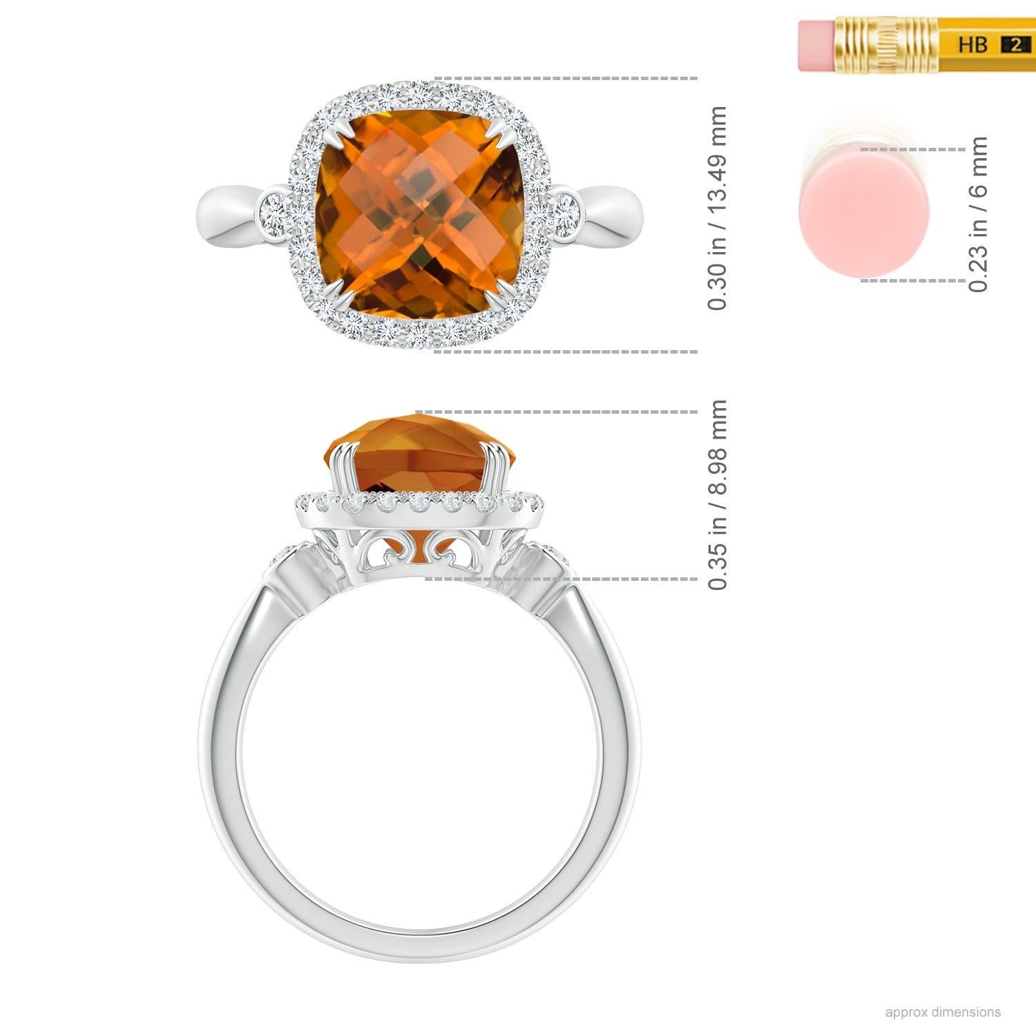 For Sale:  Angara GIA Certified Natural Cushion Orange Zircon Ring in White Gold 5