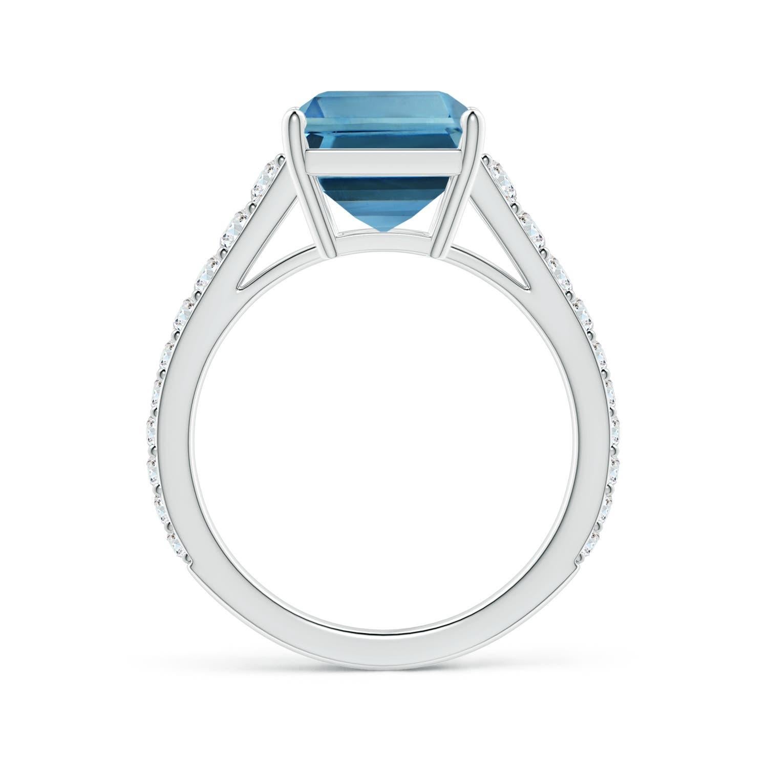 For Sale:  ANGARA GIA Certified Natural 5.04ct Aquamarine Diamond Ring in 14K White Gold 3