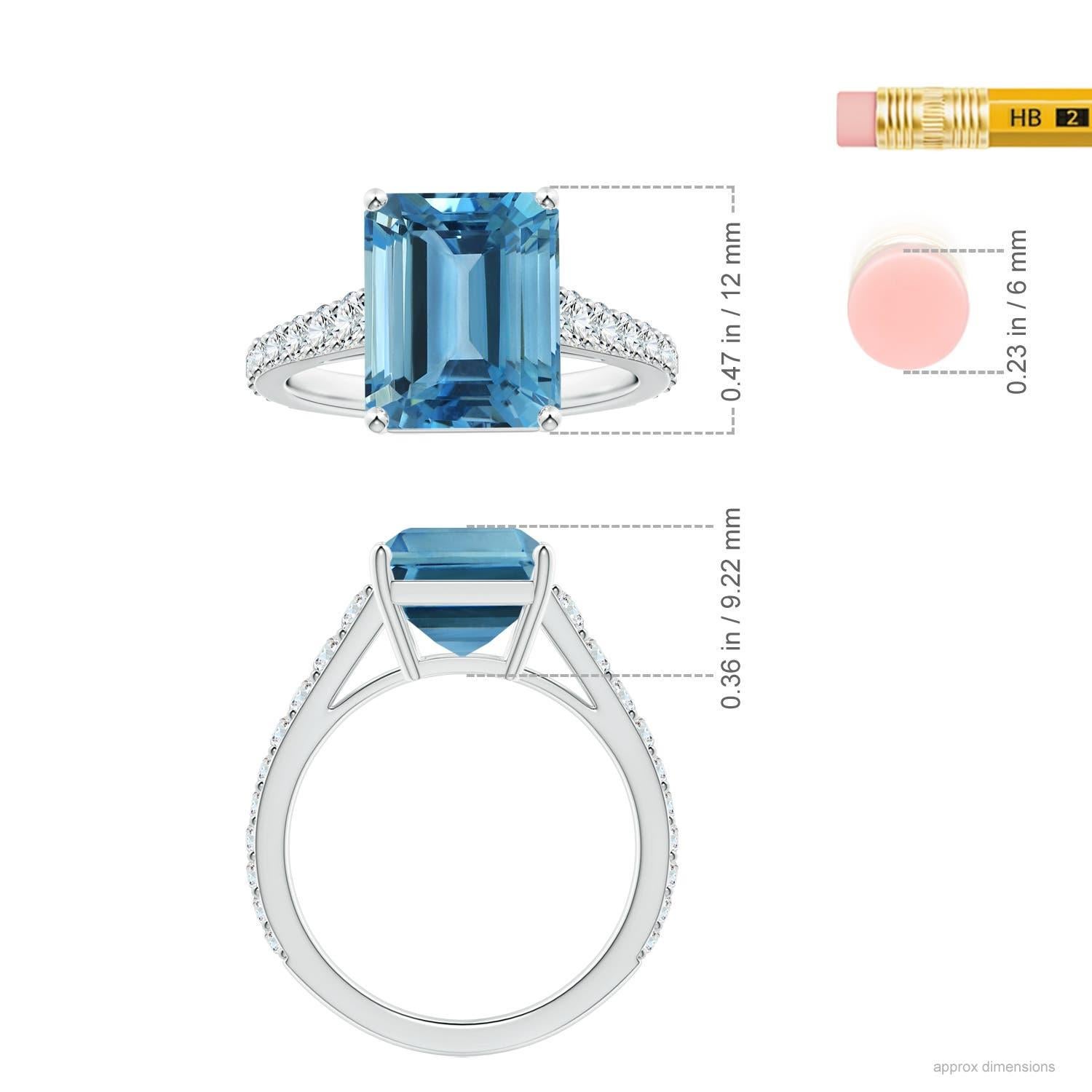For Sale:  ANGARA GIA Certified Natural 5.04ct Aquamarine Diamond Ring in 14K White Gold 2