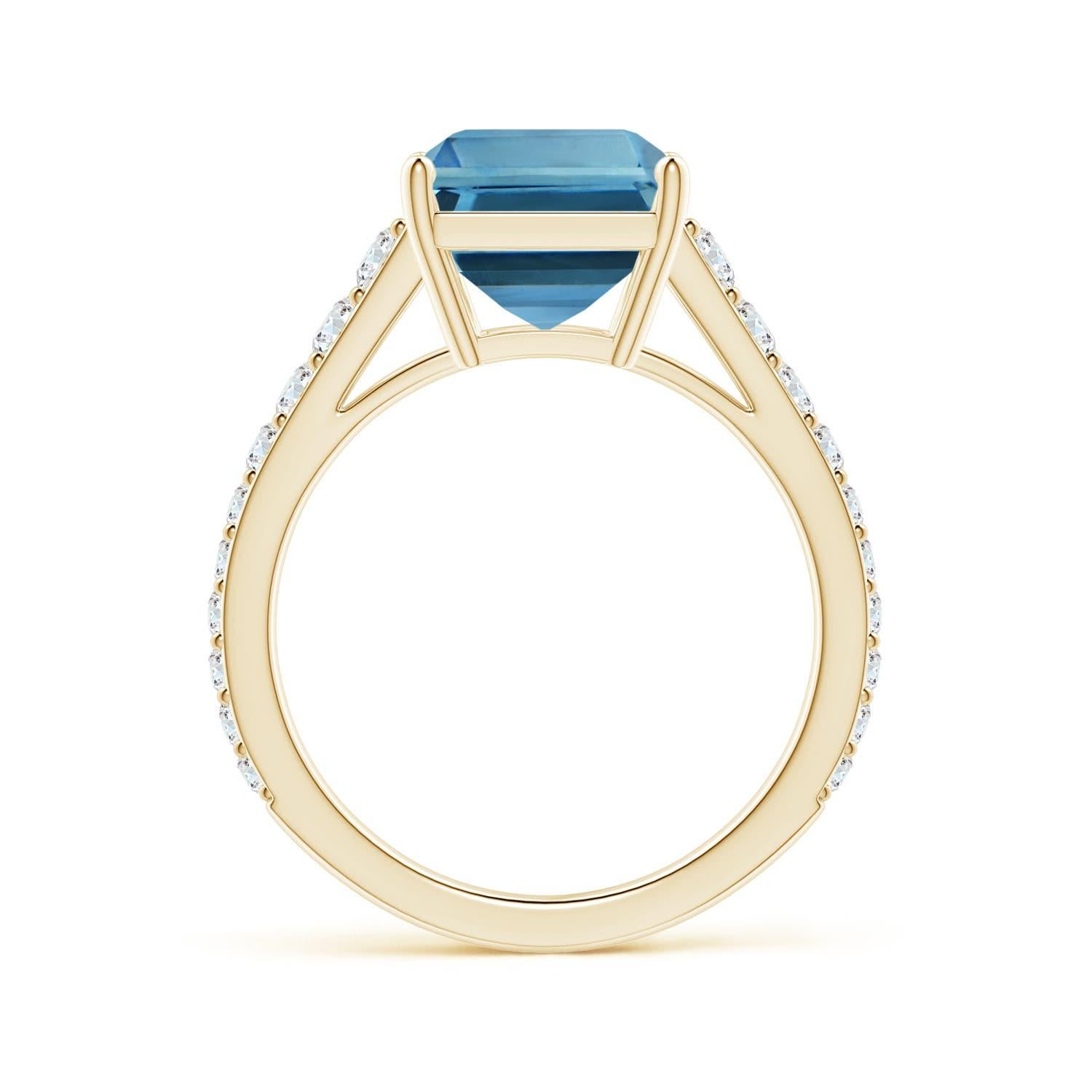 For Sale:  ANGARA GIA Certified Natural 5.04ct Aquamarine Diamond Ring in 14K Yellow Gold 3