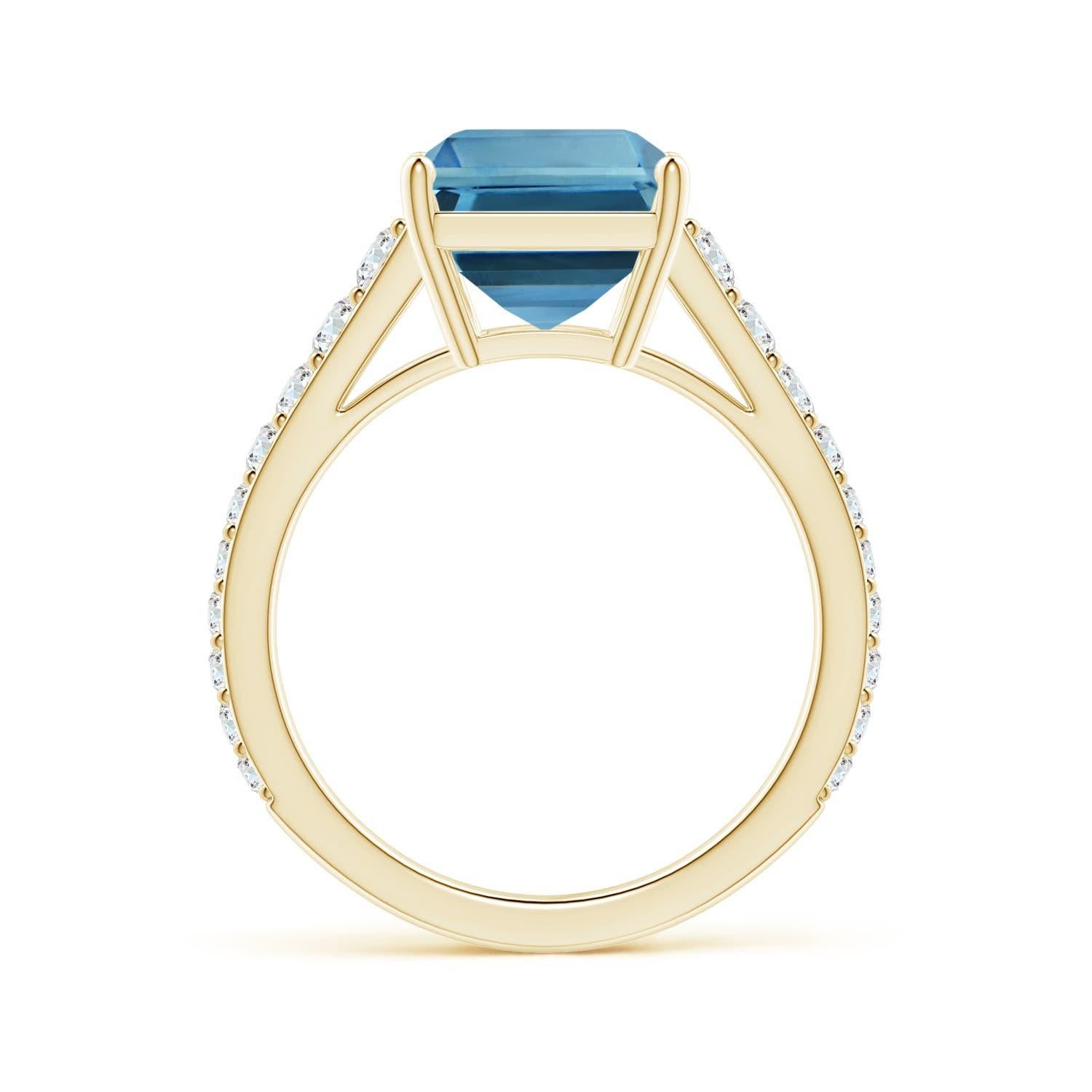 For Sale:  ANGARA GIA Certified Natural 5.04ct Aquamarine Diamond Ring in 18K Yellow Gold 3