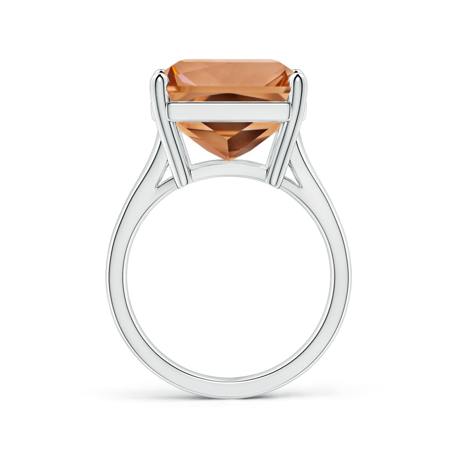 For Sale:  Angara GIA Certified Natural Emerald-Cut Morganite Ring in White Gold 2