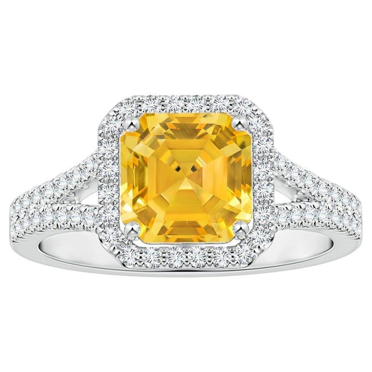 Saphir Jaune De Ceylan 6,90 Carats - Pierre Précieuse Naturelle Non Traitée, Taille émeraude, Certifiée AGL