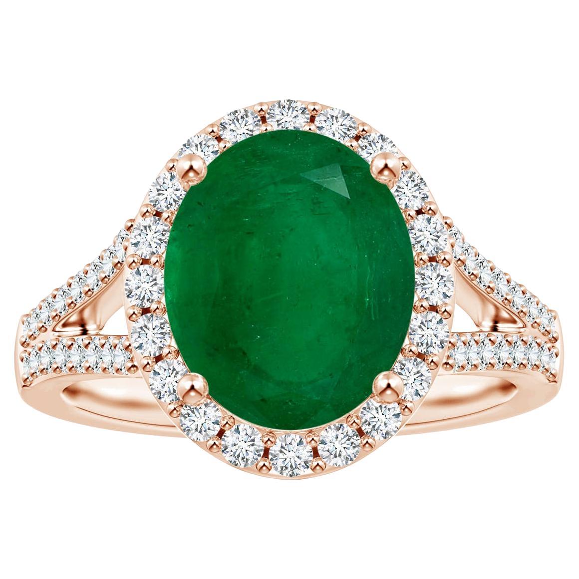 GIA Certified 1.04 Carat Oval Diamond Halo Split Shank 18K Rose Gold