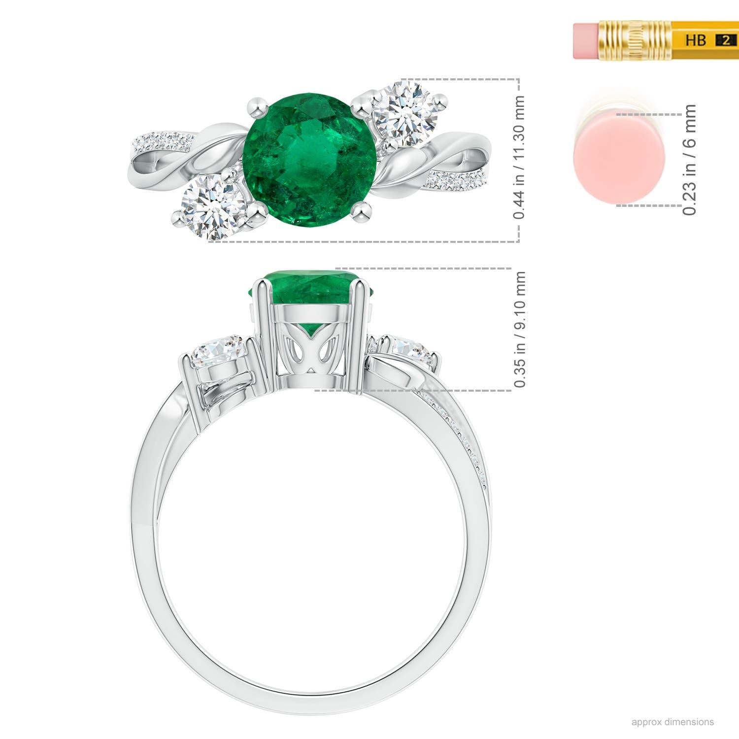 For Sale:  GIA Certified Natural Emerald & Diamond Twisted Vine Ring in Platinum 4