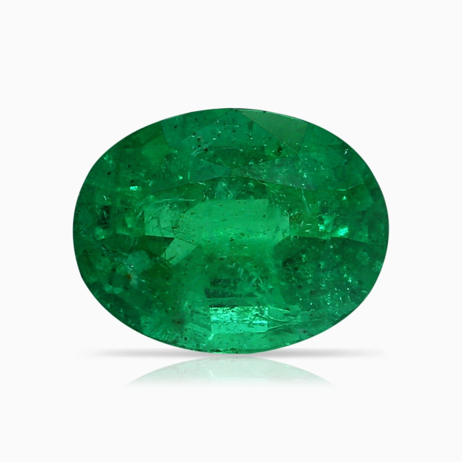 ANGARA GIA zertifizierter natürlicher Smaragd-Halo-Ring aus Platin mit Diamant-Schnalle () 6
