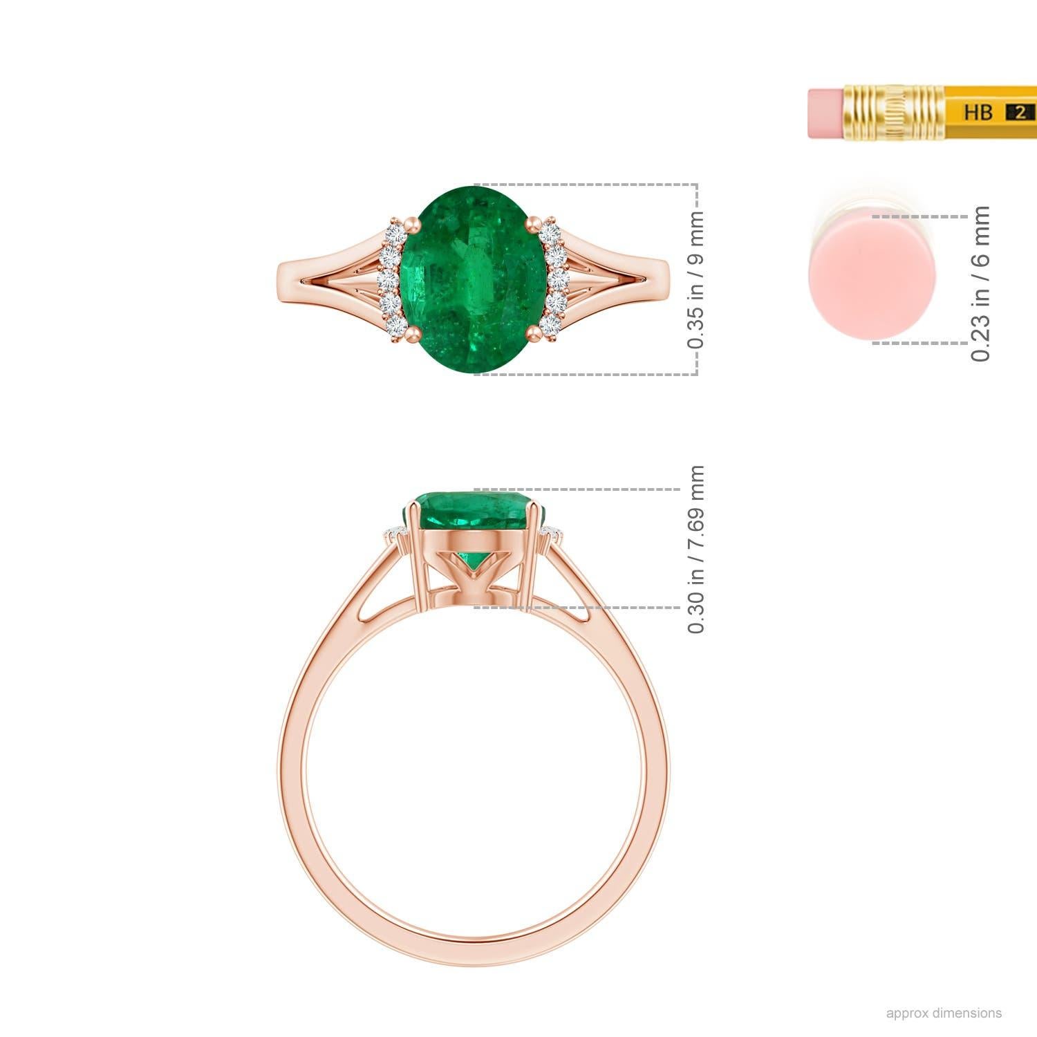 En vente :  ANGARA Bague en or rose avec émeraude naturelle certifiée GIA et collier en diamants 4
