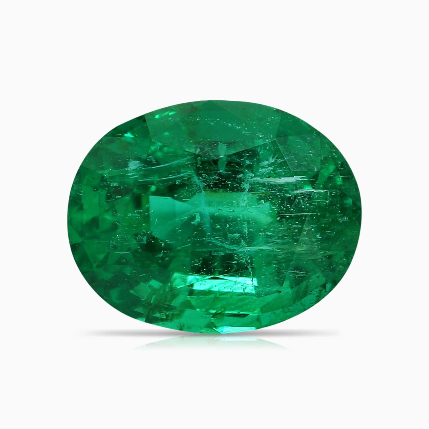 Im Angebot: GIA-zertifizierter natürlicher Smaragd- Solitär-Ring aus Roségold mit Blattmotiven () 6