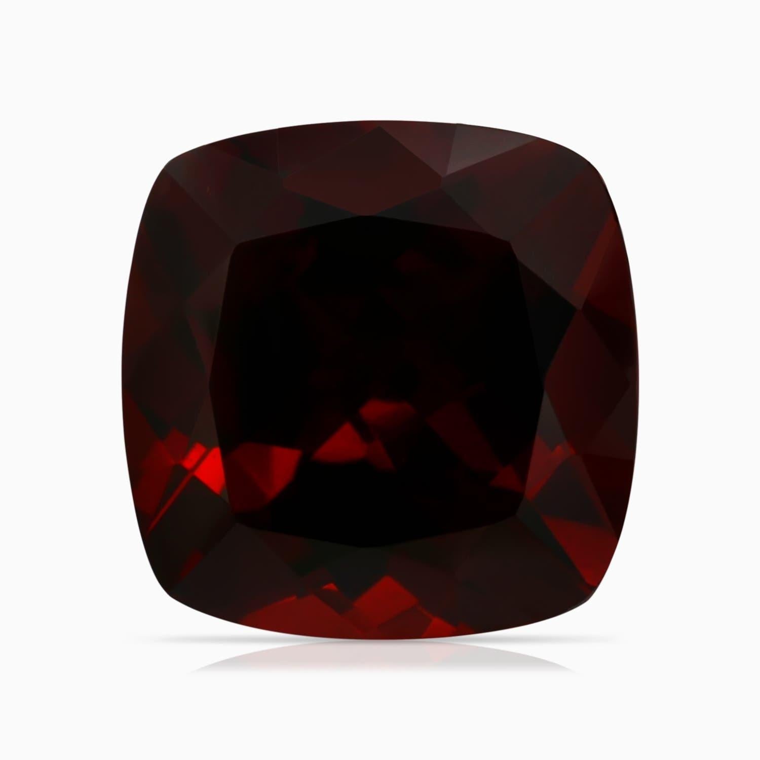 ANGARA GIA Certified Natural Garnet Halo Ring in 18K White Gold with Milgrain 6