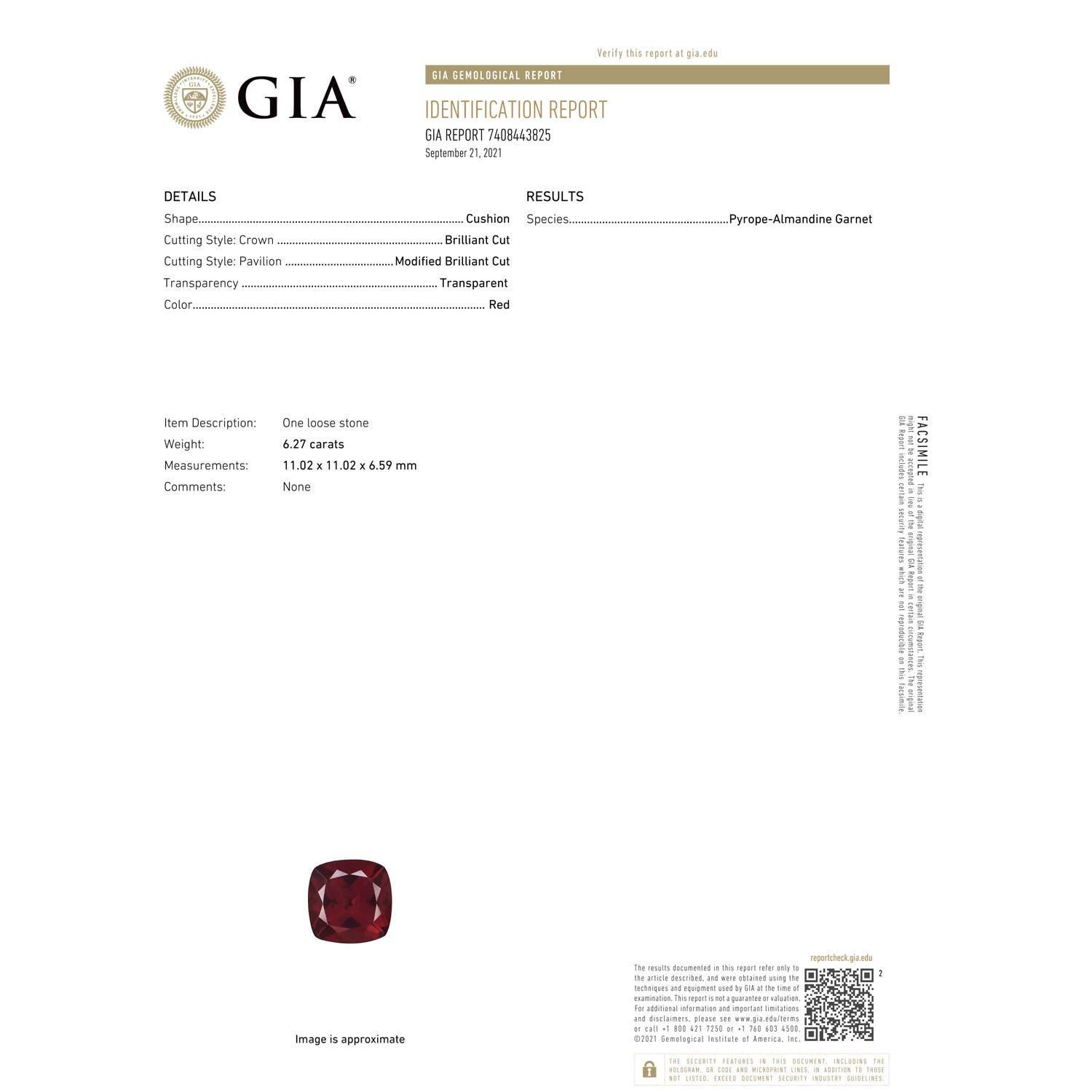 ANGARA GIA Certified Natural Garnet Halo Ring in 14K Yellow Gold with Milgrain 3