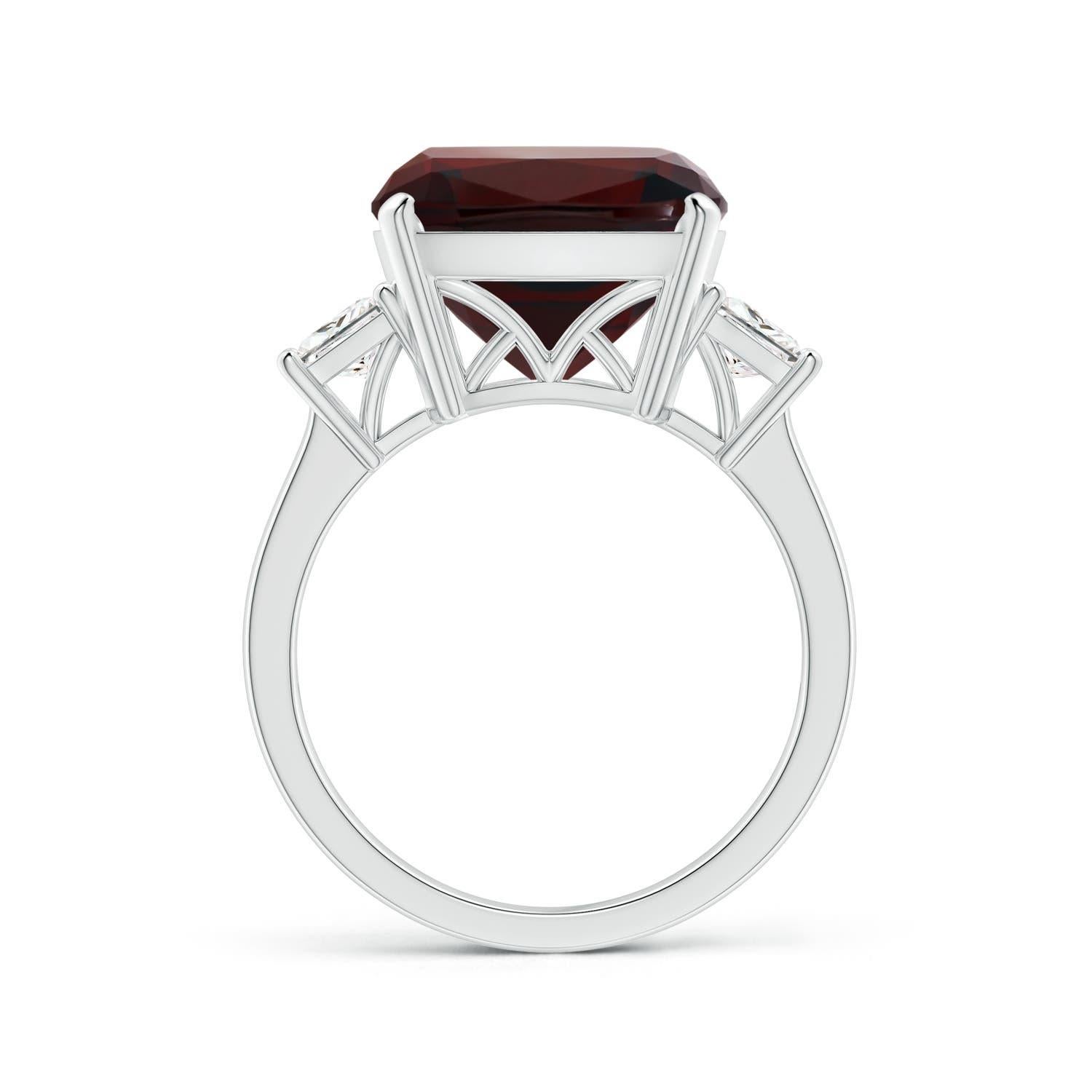 ANGARA GIA Certified Natural Garnet Three Stone Ring in Platinum 2