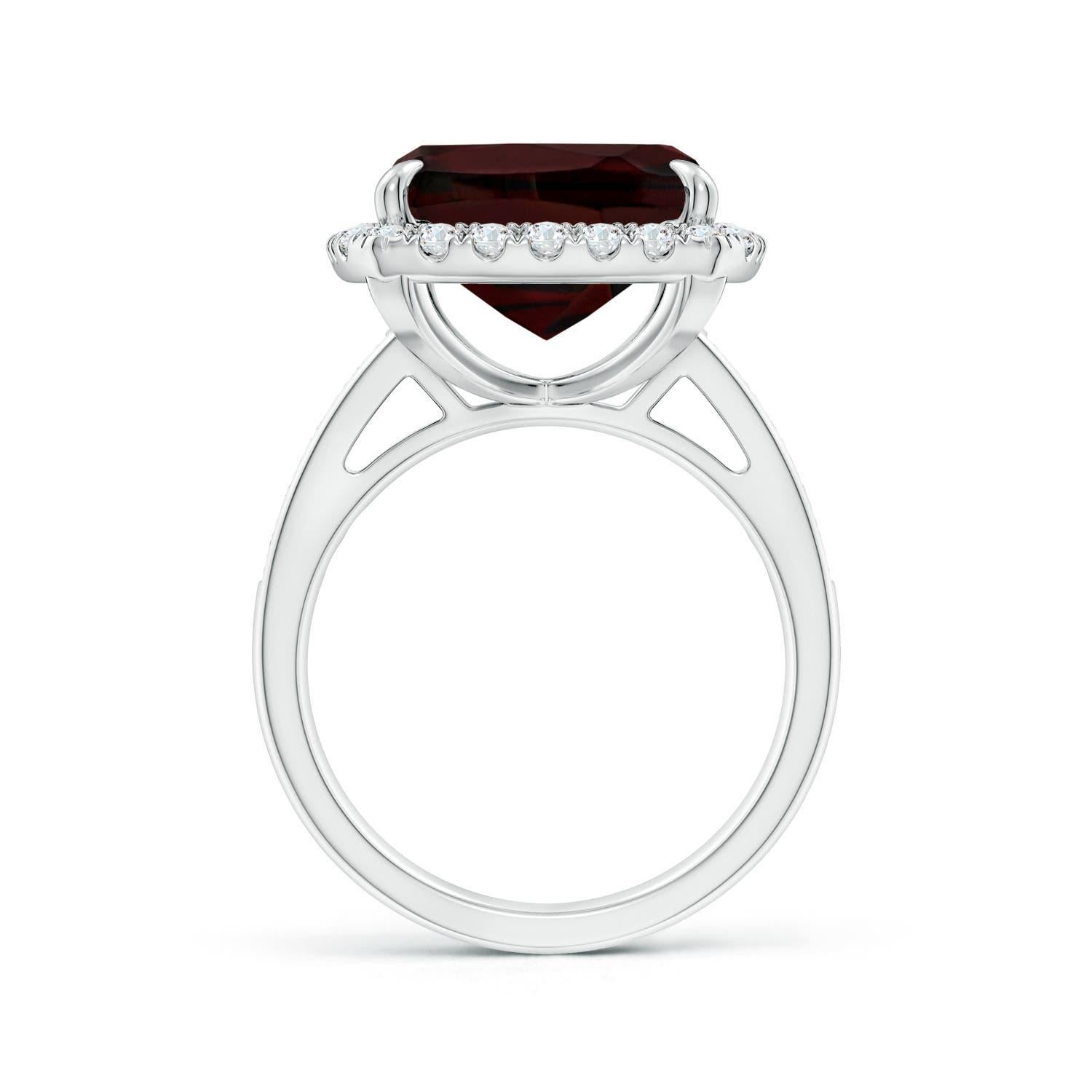 For Sale:  ANGARA GIA Certified Natural Garnet White Gold Cocktail Ring with Halo 2
