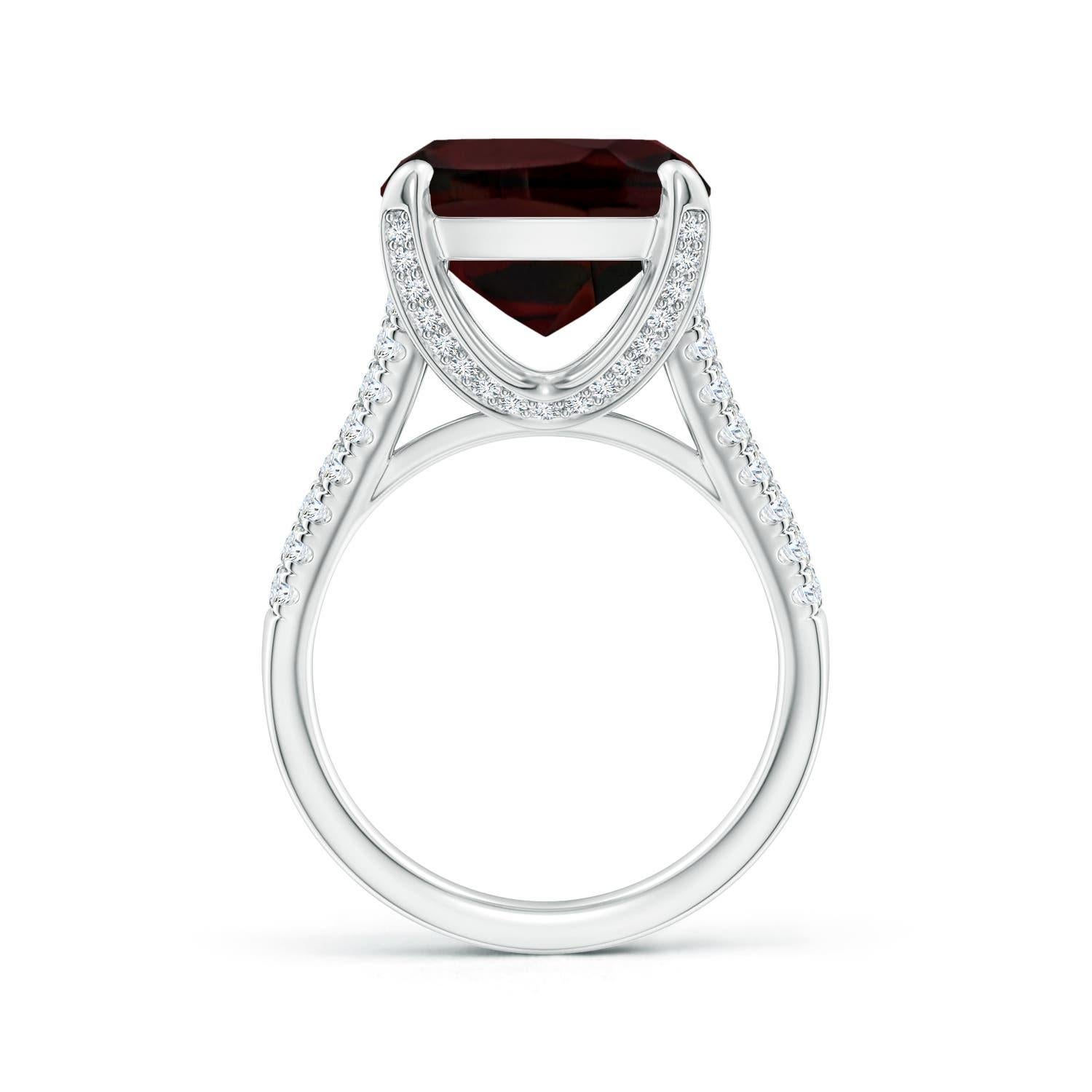 For Sale:  GIA Certified Natural Garnet White Gold Ring with Diamonds 2