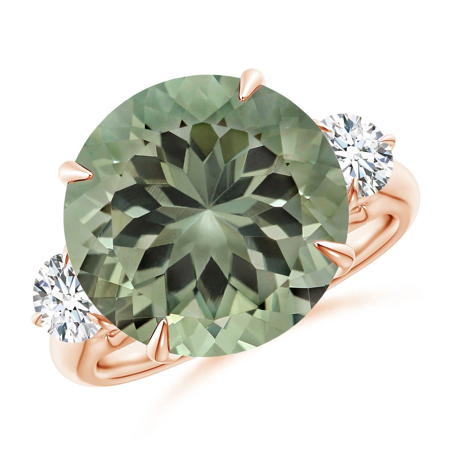 Angara GIA-zertifizierter natürlicher grüner Amethyst ''Prasiolite'' Ring aus Roségold () 2