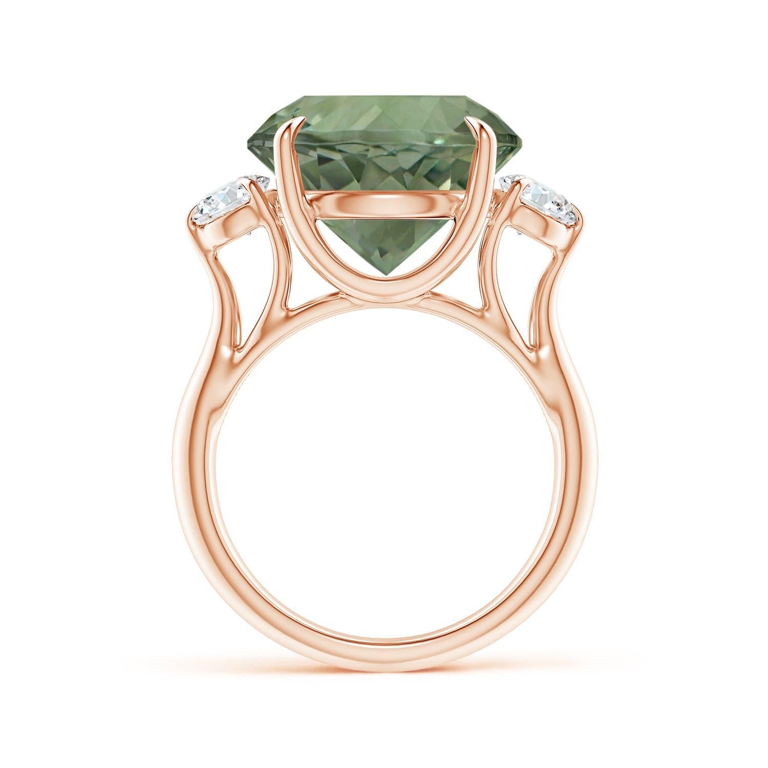Angara GIA-zertifizierter natürlicher grüner Amethyst ''Prasiolite'' Ring aus Roségold () 3