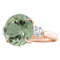 Angara GIA-zertifizierter natürlicher grüner Amethyst ''Prasiolite'' Ring aus Roségold