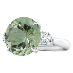 Angara GIA-zertifizierter natürlicher grüner Amethyst ''Prasiolite'' Ring aus Weißgold