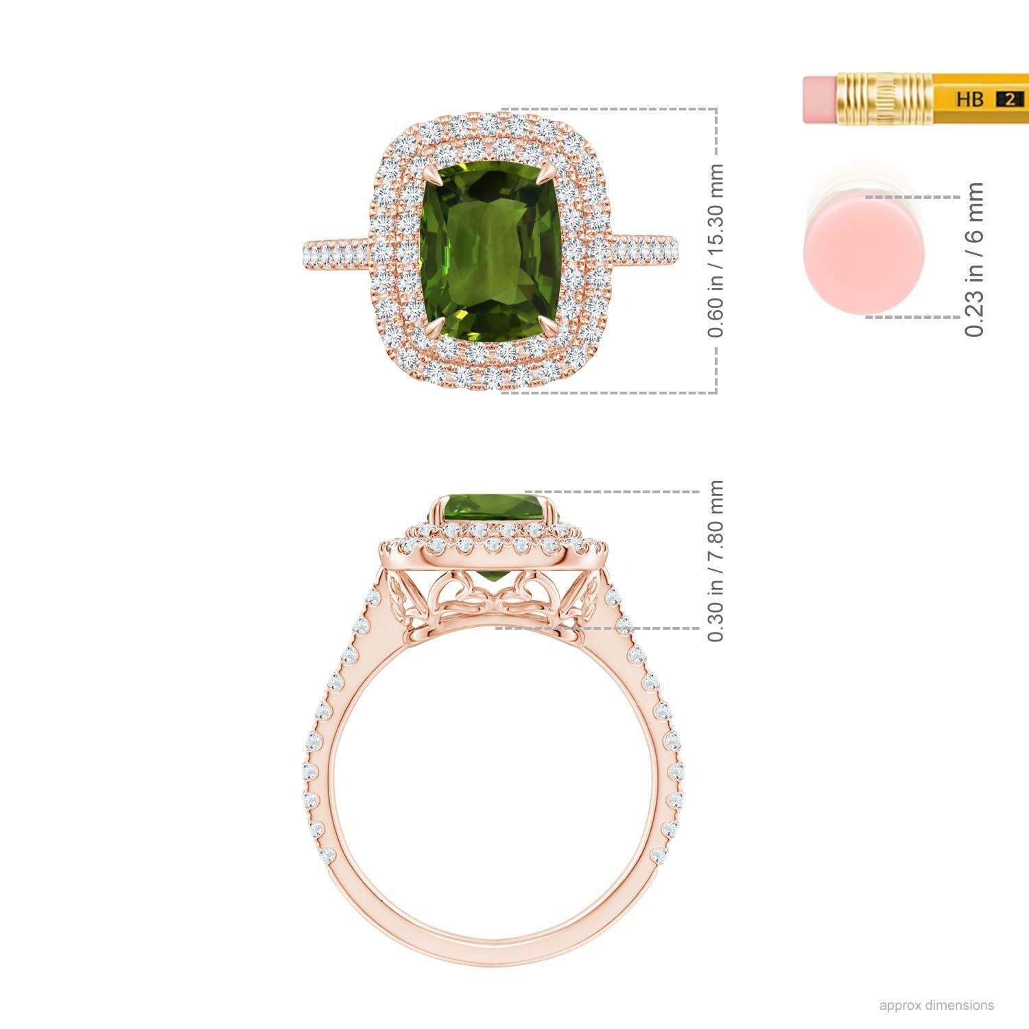 Angara GIA Certified Natural Green Sapphire Ring in Rose Gold with Diamond 5