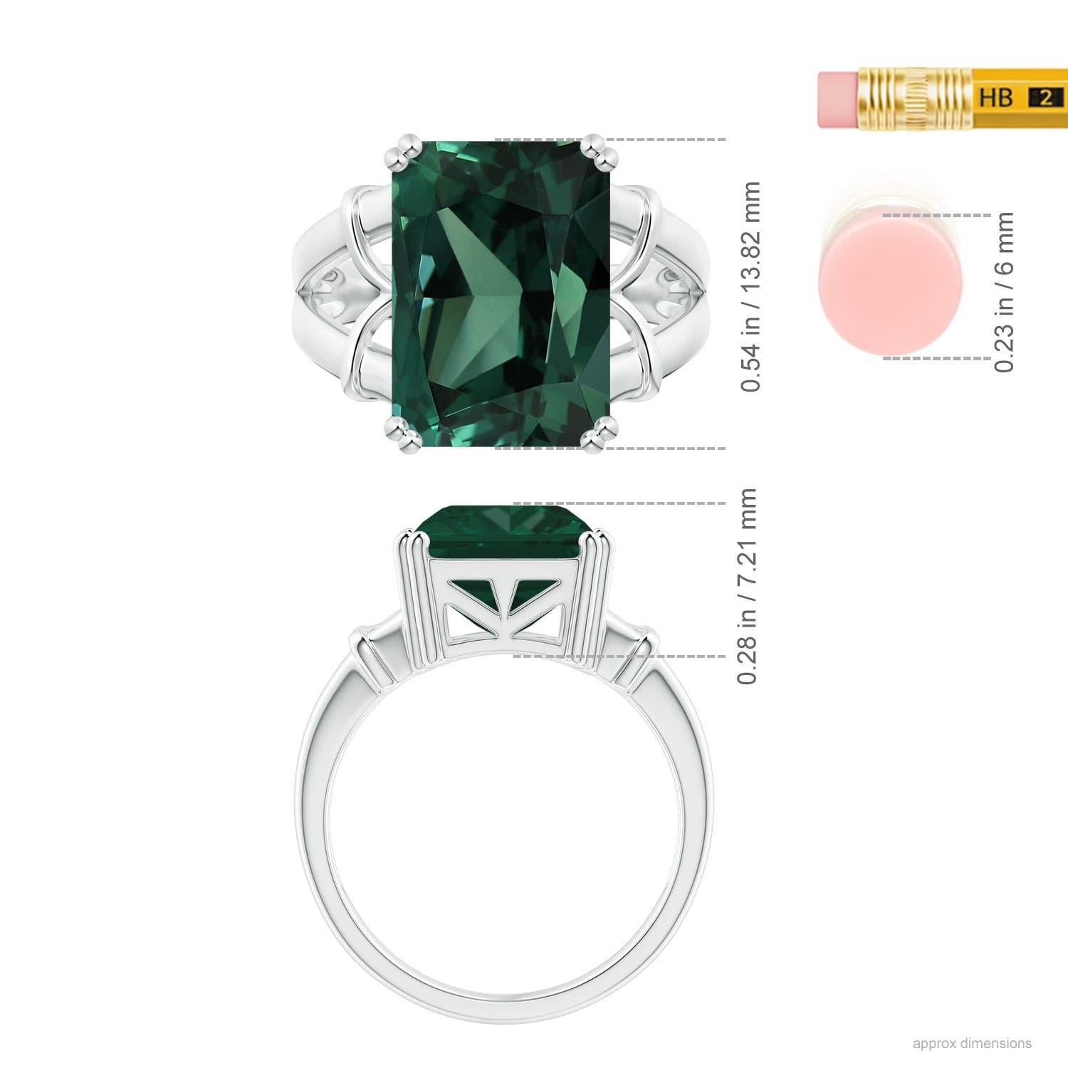 ANGARA GIA Certified Natural 16.39ct Green Sapphire 'Teal' Ring in White Gold 3