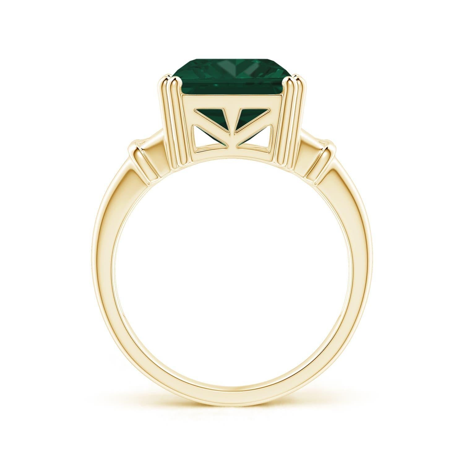 ANGARA GIA Certified Natural 16.39ct Green Sapphire Teal Ring in 18K Yellow Gold 2