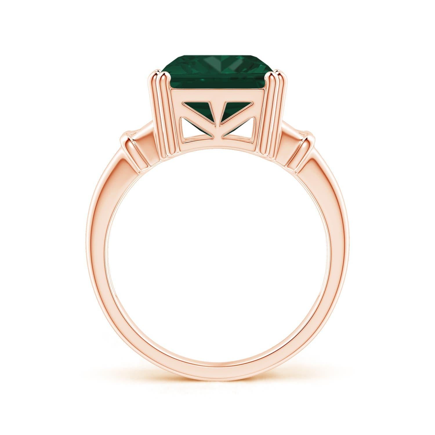 ANGARA GIA Certified Natural 16.39ct Green Sapphire 'Teal' Ring in 18K Rose Gold 2