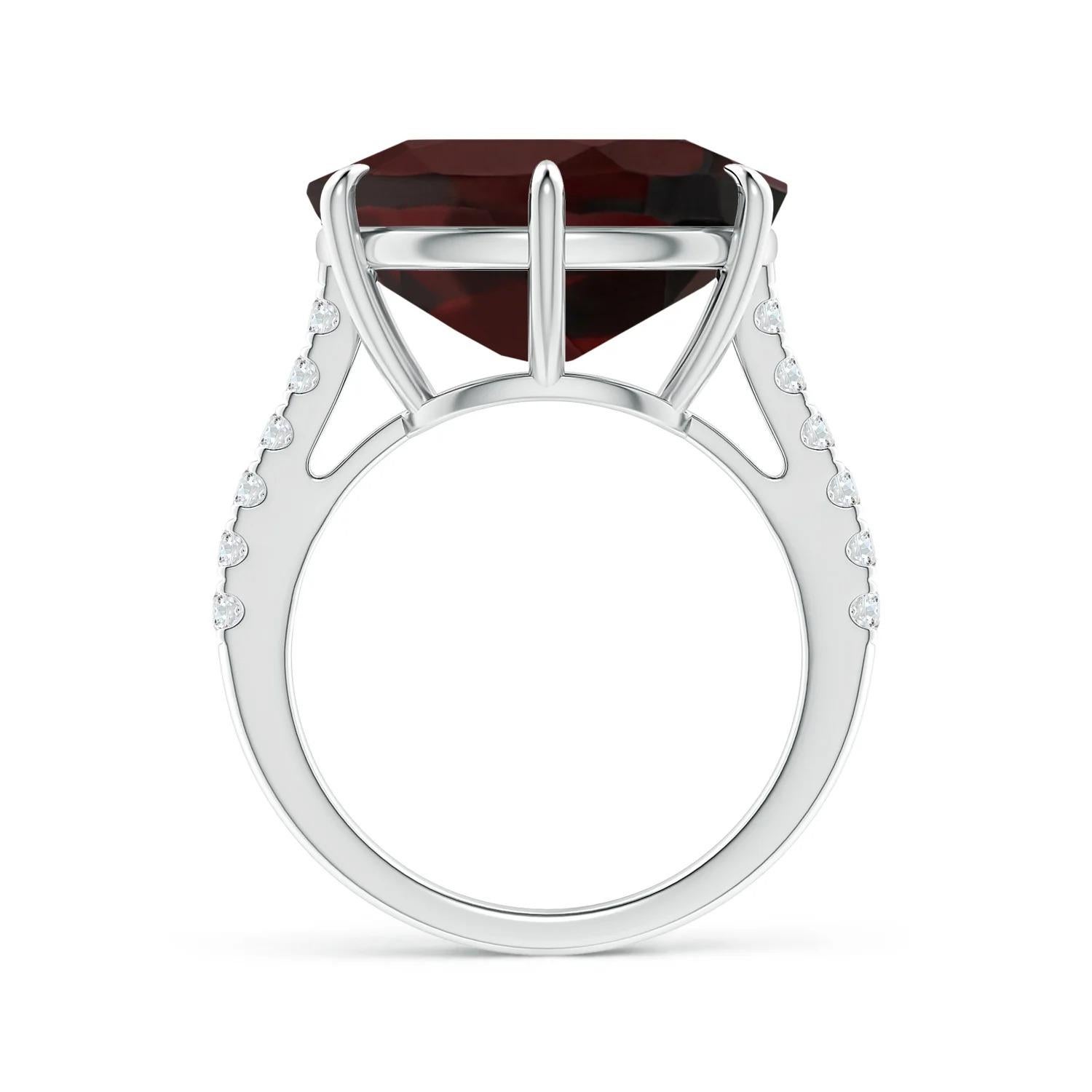 For Sale:  GIA Certified Natural Horizontal Oval Garnet Solitaire Ring in White Gold 2