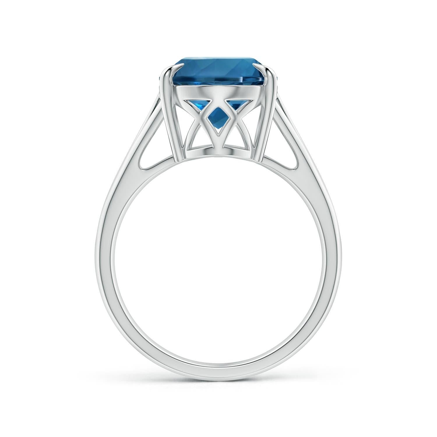 For Sale:  ANGARA GIA Certified Natural London Blue Topaz Engagement Ring in White Gold 2