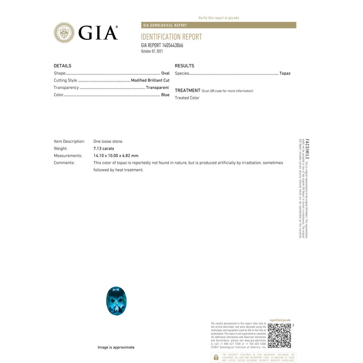 Im Angebot: ANGARA Verlobungsring aus Weißgold mit GIA-zertifiziertem natürlichem Londoner blauem Topas () 3