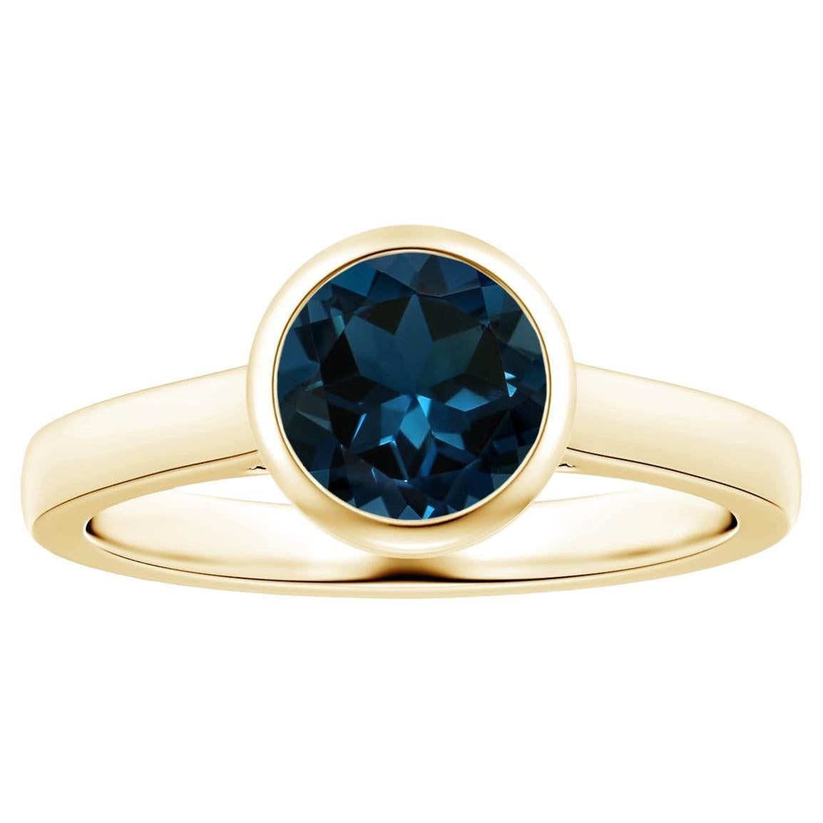 Customizable IA Certified Natural Solitaire London Blue Topaz Ring in