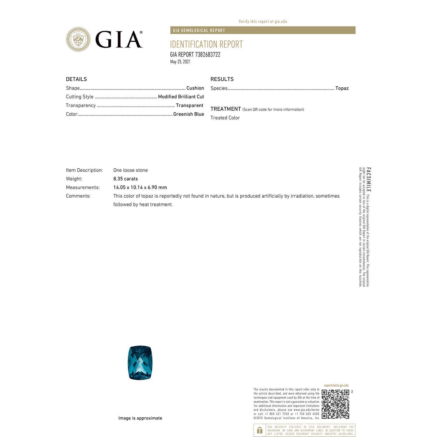 GIA-zertifizierter natrlicher Londoner Blautopas Twist Shank-Ring aus Gelbgold () 4