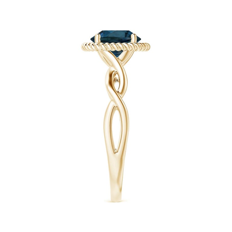 V3 Jewelry Gold Over Sterling Silver Princess Cut 2.75CT Natural London Blue Topaz Twisted Wire Dangle Earrings