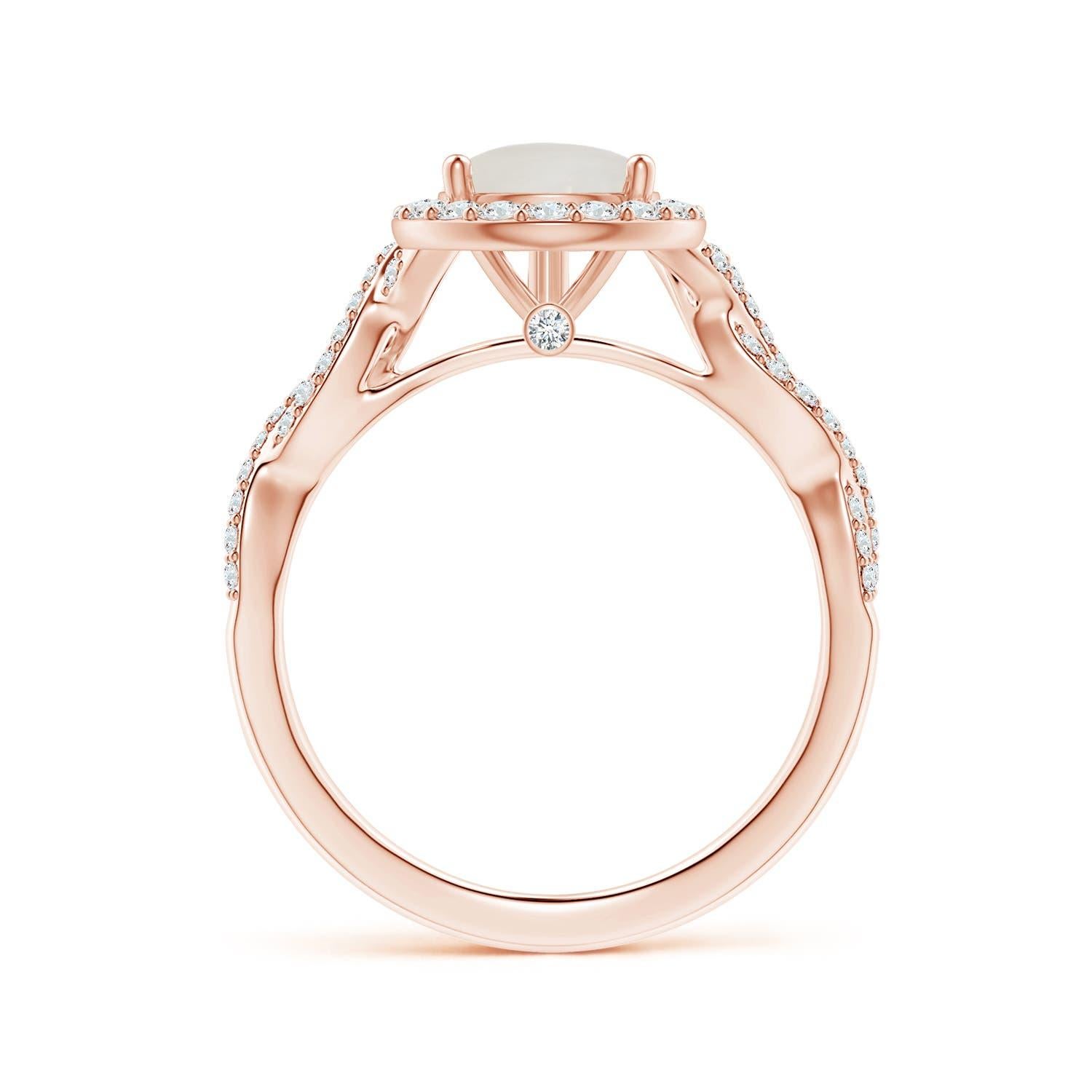 For Sale:  GIA Certified Natural Moonstone Ring in Rose Gold with Diamonds for Women 2