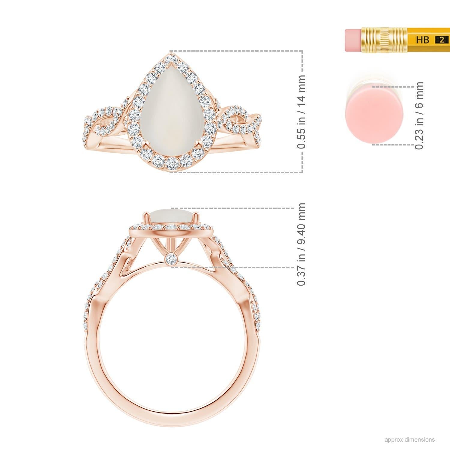 For Sale:  Angara Gia Certified Natural Moonstone Ring in Rose Gold with Diamonds for Women 5