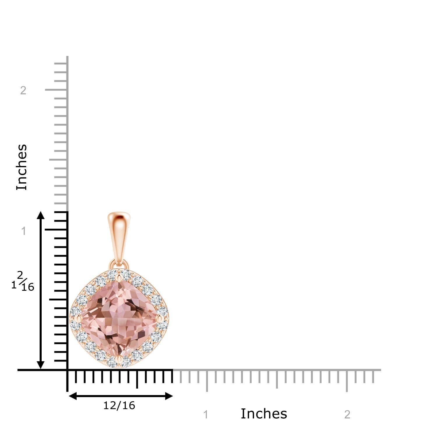 Modern ANGARA GIA Certified Natural Morganite and Diamond Halo Pendant in Rose Gold For Sale