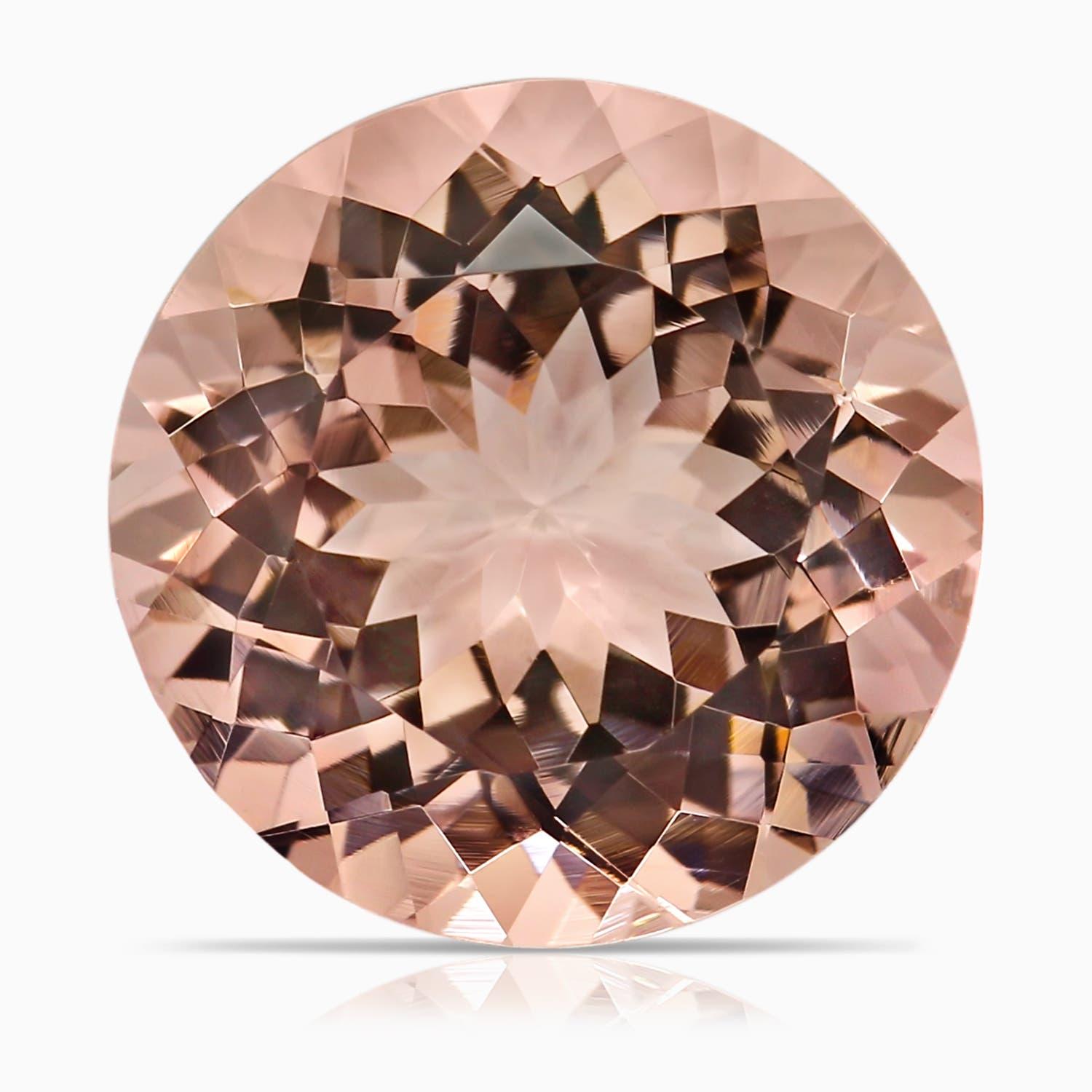 Angara GIA Certified Natural Morganite Clover Halo Pendant in Rose Gold for Her For Sale 1