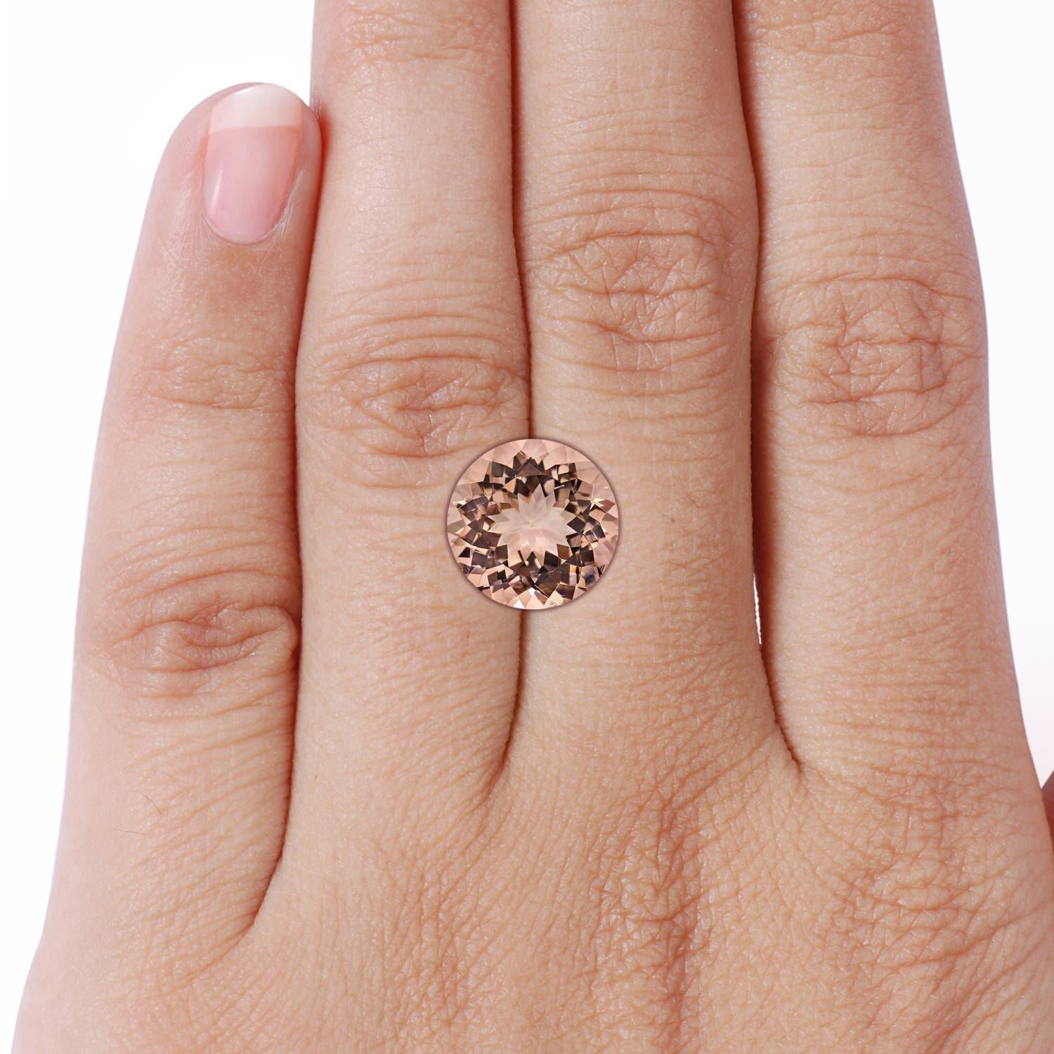 Angara GIA Certified Natural Morganite Clover Halo Pendant in Rose Gold for Her For Sale 2