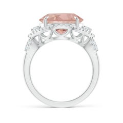 Angara Natural Round Morganite with Diamond Cocktail Ring in 14K Solid Gold