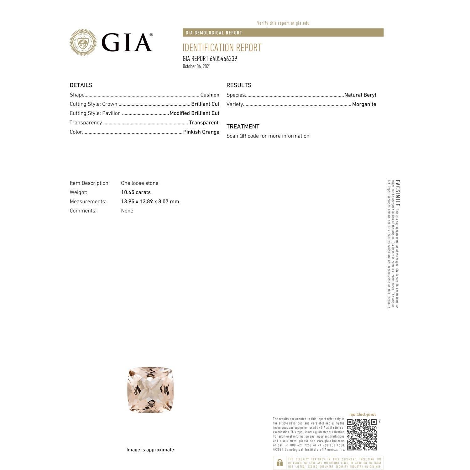 En vente :  Angara, bague cocktail en or jaune avec halo en morganite naturelle certifiée GIA 6