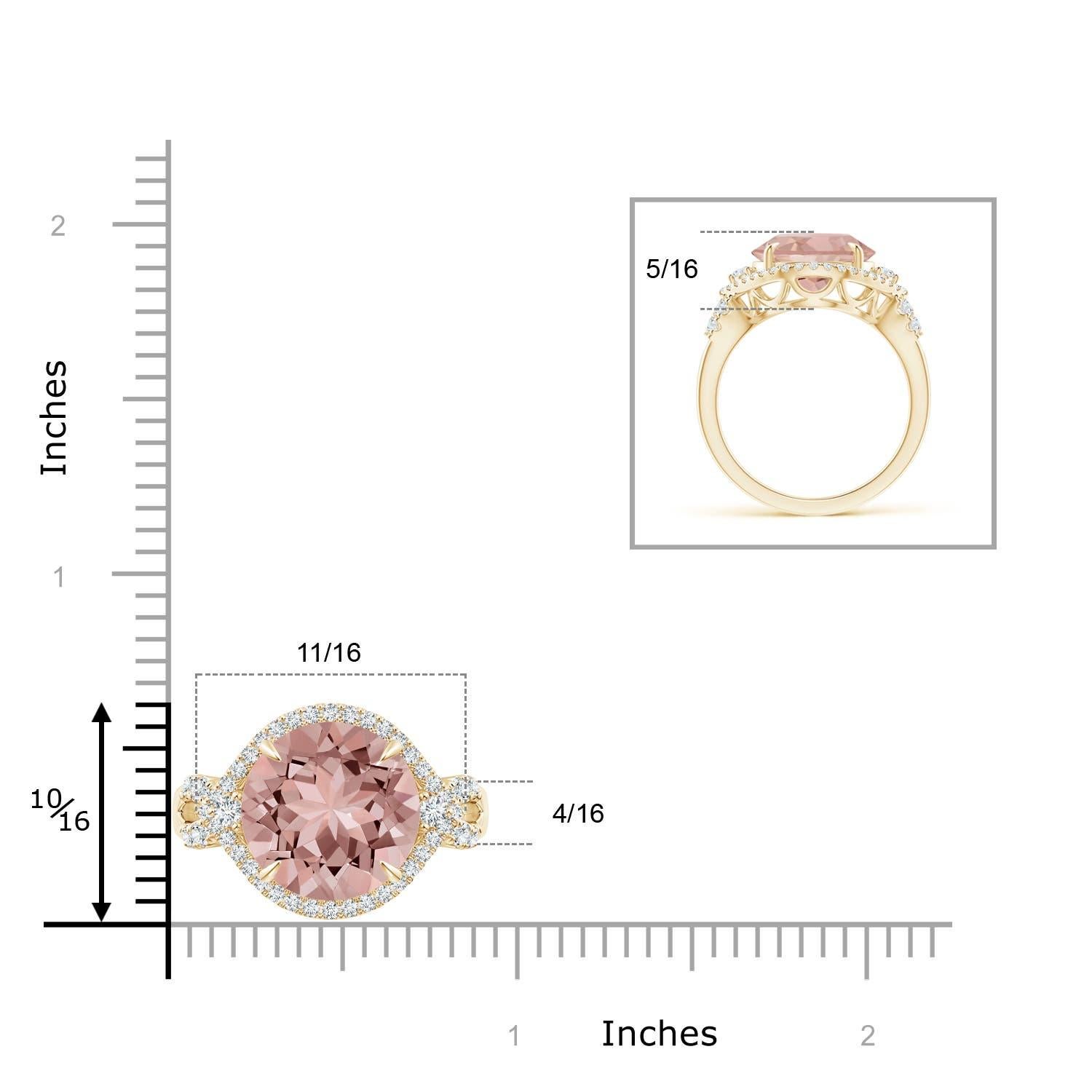 ANGARA GIA Certified Natural Morganite & Diamond Cocktail Ring in Yellow Gold 4