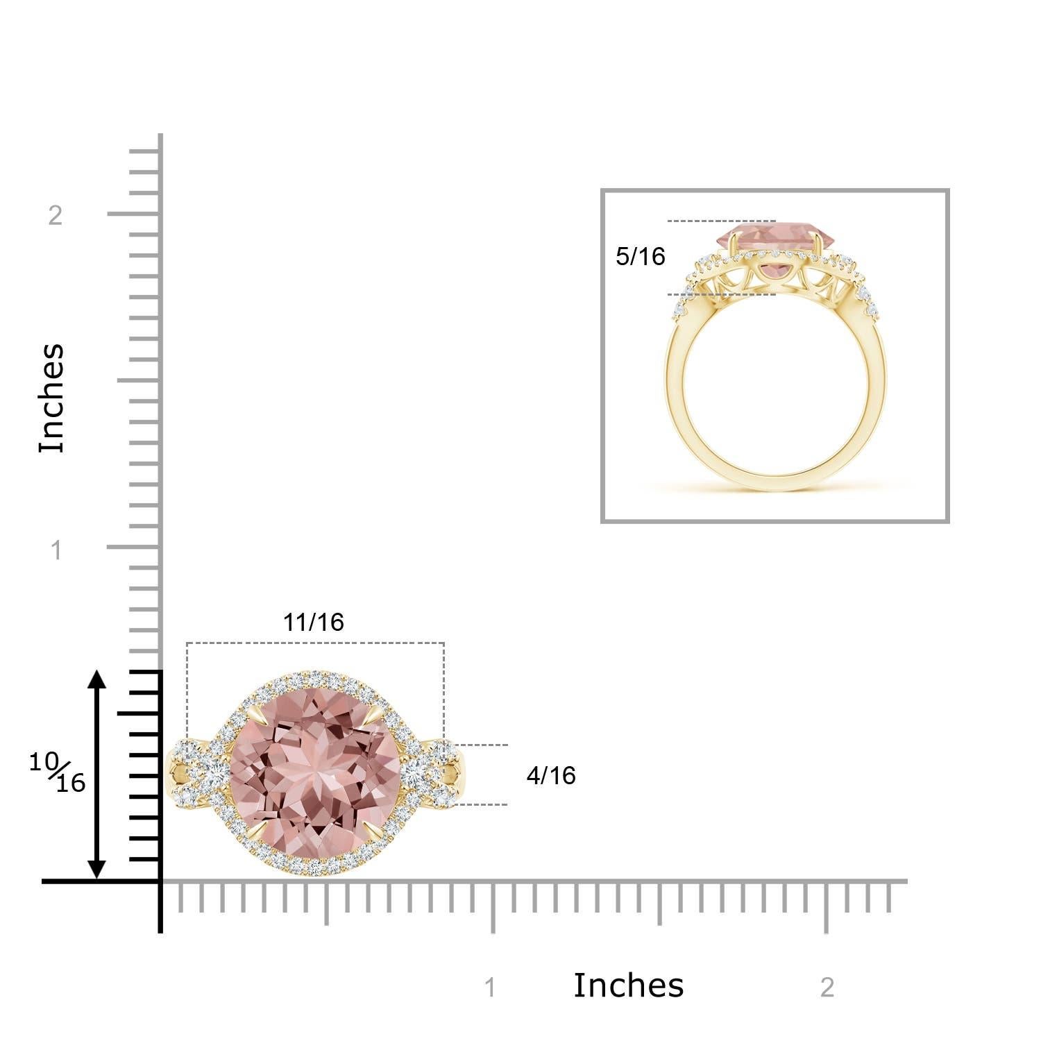 For Sale:  ANGARA GIA Certified Natural Morganite & Diamond Cocktail Ring in Yellow Gold 4