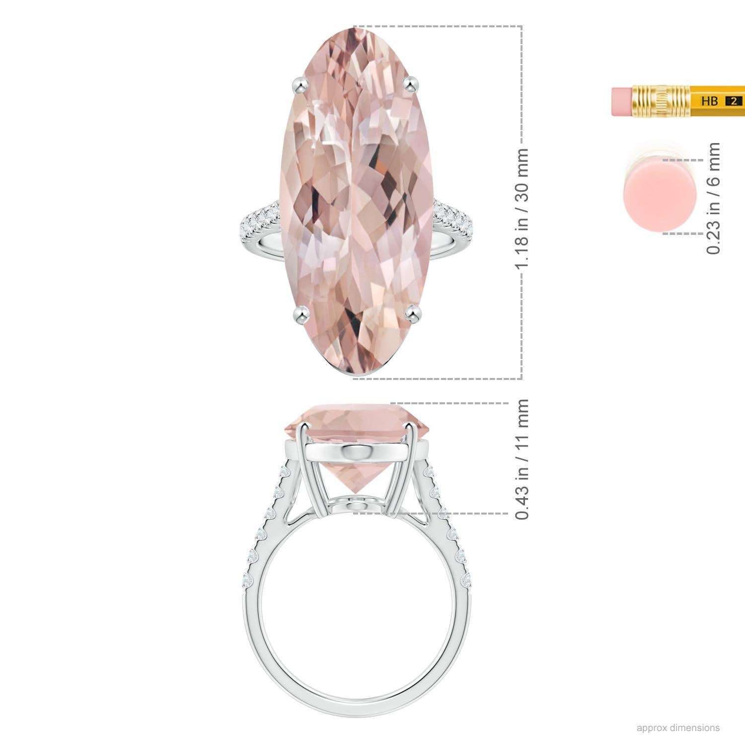 For Sale:  Angara GIA Certified Natural Morganite Ring in Platinum with Diamonds 5