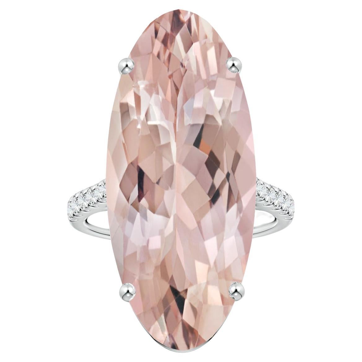For Sale:  Angara GIA Certified Natural Morganite Ring in Platinum with Diamonds