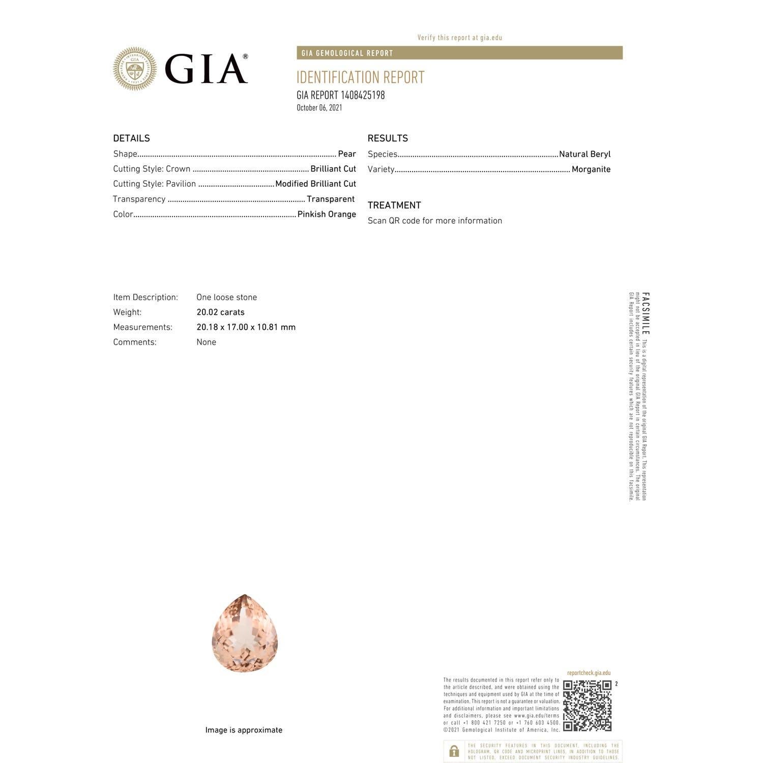 ANGARA GIA Certified Natural Morganite Ring in Rose Gold with Feather Motifs 3