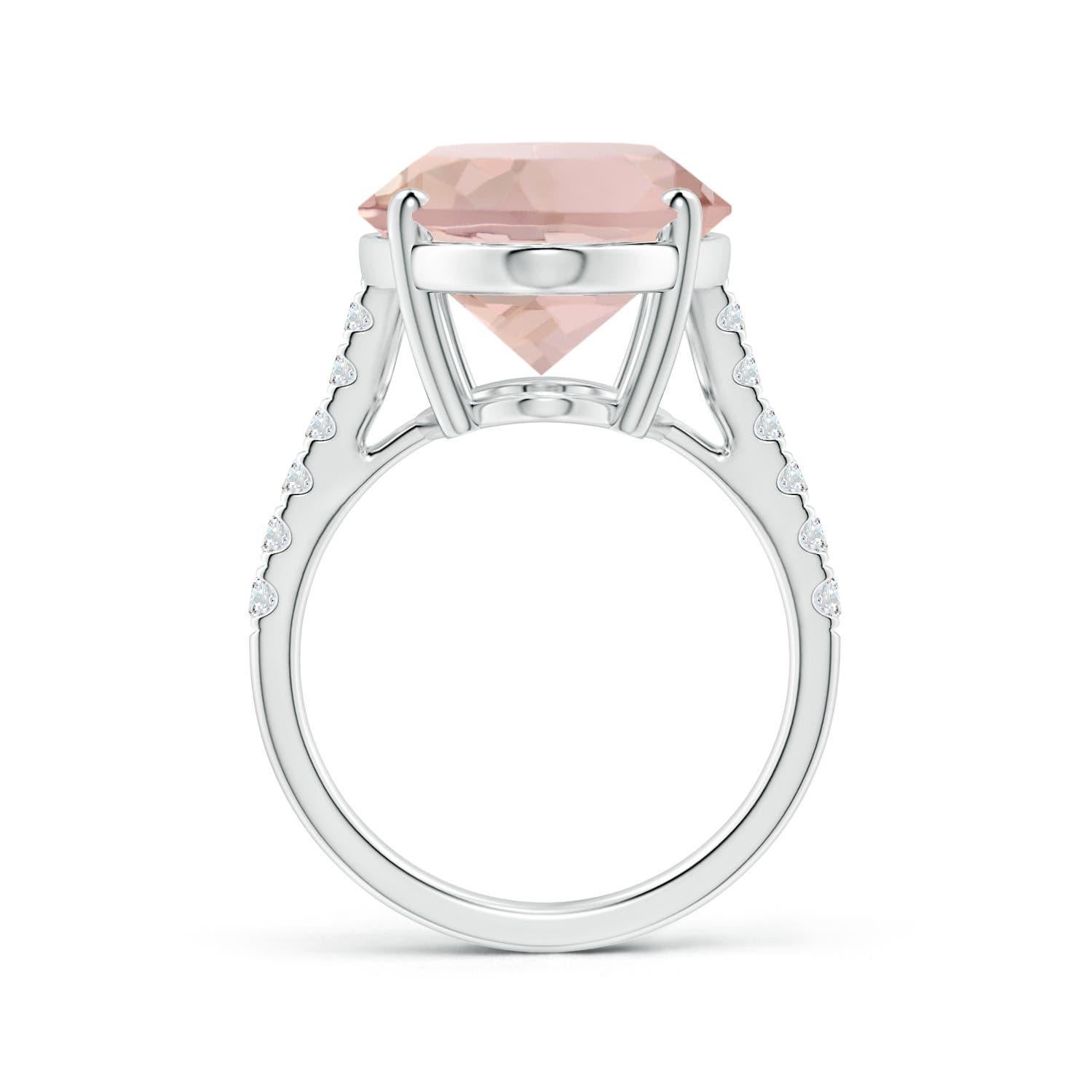 En vente :  ANGARA Bague en or blanc avec Morganite naturelle certifiée par le GIA et diamants 2