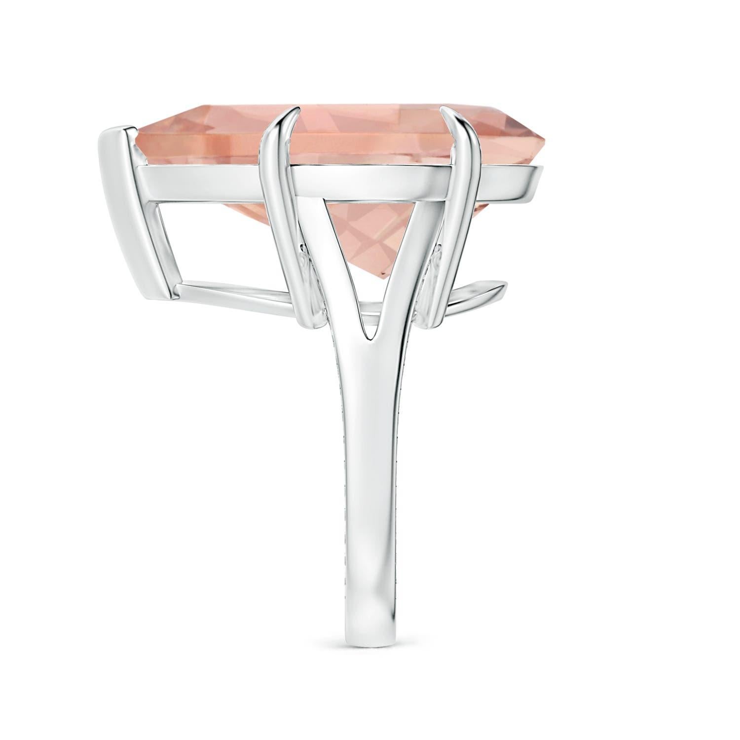 For Sale:  Angara Gia Certified Natural Morganite Ring in White Gold with Scrollwork 4